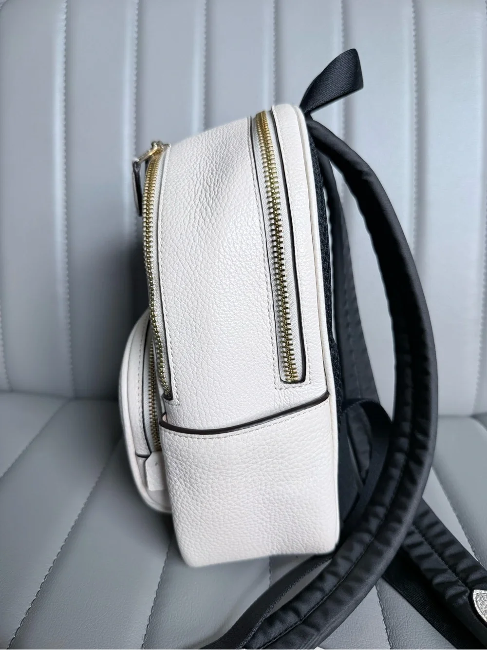 Coach Mini Court Backpack Pebbled Leather Color Chalk - Cream with Gold Hardware
